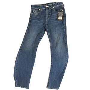 True Religion Big T Flap Jennie Mid Rise Medium Dark 205054A‎ Sz 27 NWT